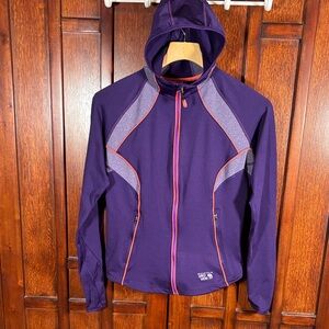 Mountain Hardwear Athletic Zip-Up Hooded Jacket w/ Thumbholes Purple Medium